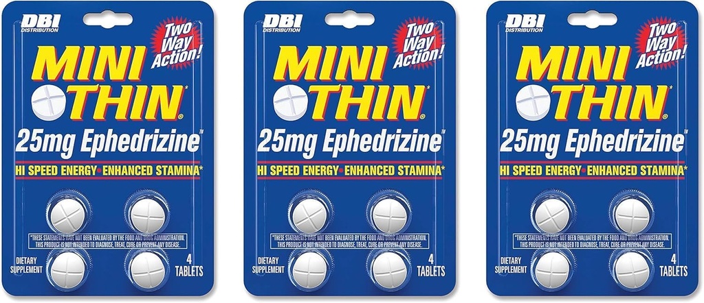 Mini İnce DBI Dağıtımı İki Yol Action 25mg Ephedrizine - 4 Count Fərmanı - 3 Pack