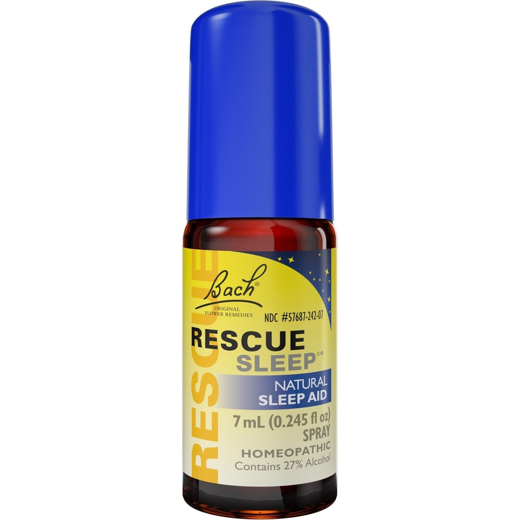 Bach RESCUE SLEEP Spray 7mL, Natural Sleep & Stress Relief Aid, Homeopathic Flower Essence, Vegan, Free of Melatonin, Sugar, and Gluten, Non-Narcotic, Non-Habit Forming