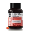 Antarctic Krill Oil 500mg softgels,Omega 3 Fatty Acid Supplements with EPA & DHA,Astaxanthin,Phospholipid for Heart Brain Joint Skin Support,No Fishy Burps,60 softgels