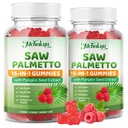 Saw Palmetto Gummies 600mg for Men & Women – Pumpkin Seed Oil Gummies with Saw Palmetto Supplement for Hair Growth & Skin Health, DHT Blocker - Sugar Free, Non-GMO, Raspberry Flavor 120 Count