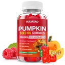 Pumpkin Seed Oil Gummies 3000MG, Organic Pumpkin Seed Oil with Saw Palmetto Supports Hair, Skin & Prostate Health High-Purity Extract for Women & Men, Raspberry Flavor, 60 Count