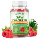 Saw Palmetto Gummies 600mg for Men & Women – Pumpkin Seed Oil Gummies with Saw Palmetto Supplement for Hair Growth & Skin Health, DHT Blocker - Sugar Free, Non-GMO, Raspberry Flavor 60 Count