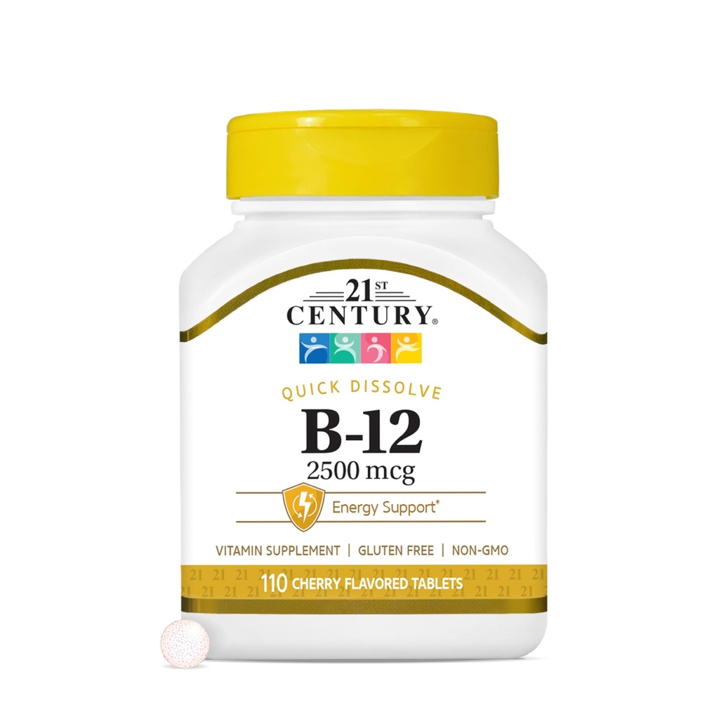 21st Century B 12 2500 mcg Sublingual Tablets, 110 Count