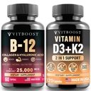 VITBOOST B12 with Hyaluronic Acid, Collagen with D3K2 Complex