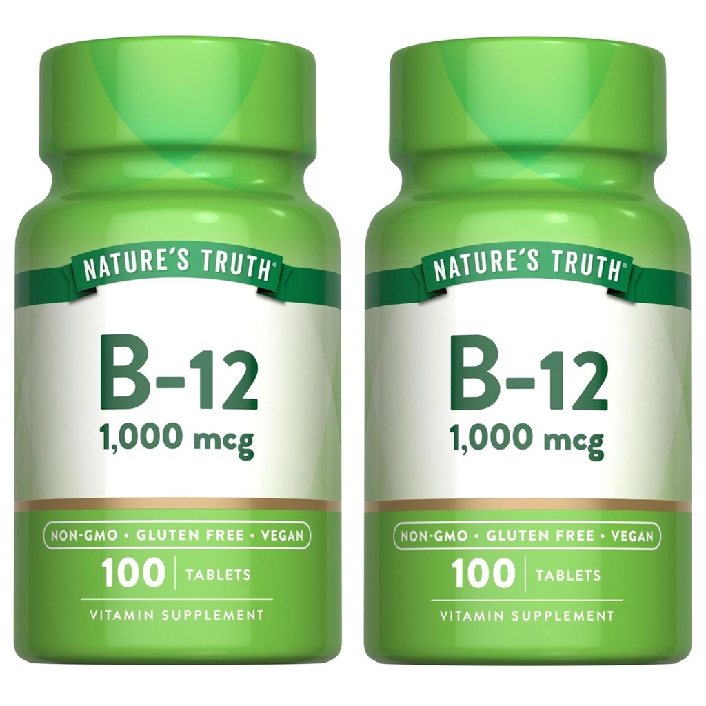 Nature's Truth B-12 1000 mcg, 100 Count (Value Pack of 2)