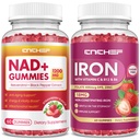 Iron Supplement for Women & Men Gummies NAD+ Gummies, 1200mg Liposomal NAD Supplement for Women & Men