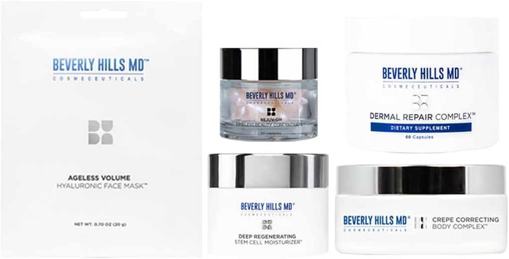 Beverly Hills MD Award Winners Bundle - Laguntzak w/Hydration, Itxura zahartzea Skin, Wrinkles, Fine Lines & Supporting Collagen