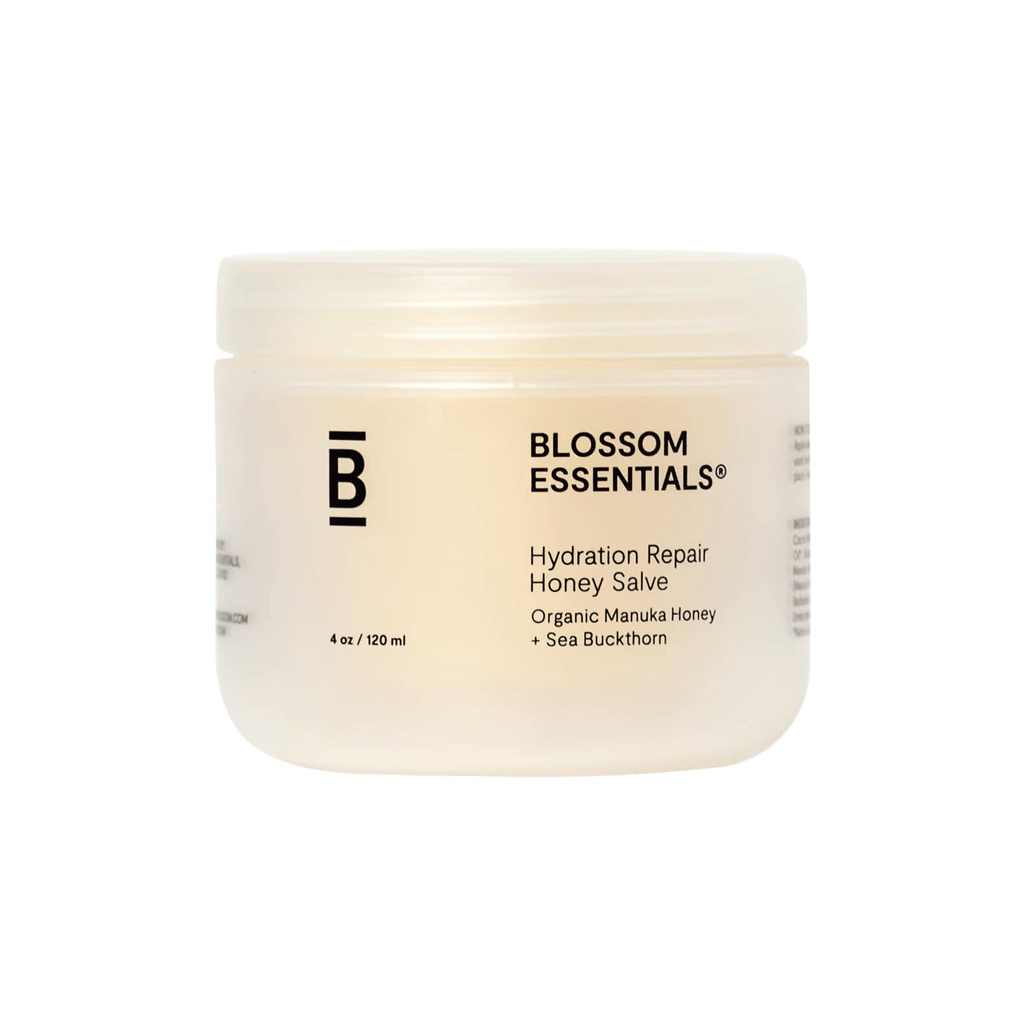 Blossom Essentials Honey Salve - Organic Manuka Honey Hydration Repair - Eczema Relief for Dry, Itchy, Sensitive Skin - Soothing Moisturizer & Balm for Kids, Adults - USA - 4oz