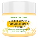 Advanced Bee Venom & Manuka Honey Cream, Professional for Dry Skin, Moisturizes Body & Feet, Soothes Adults & Children
