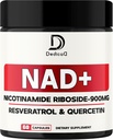 NAD dodatek s Nicotinamid Riboside, Trans- Resveratrol, Quercetin - Buněčná energie a opravy, Vitalita, Zdravé stárnutí - 60 Počet