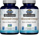 Garden of Life Dr. Formulated Advanced Omega Fish Oil - Lemon,1,290mg EPA,DHA + DPA in Triglyceride Form,Source Omega 3 Supplement for Ultimate Brain & Heart Health,Non-GMO,180 Softgels,(Pack of 2)