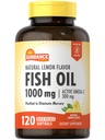 Sundance Fish Oil Softgels 1000mg | 120 Count | Purified to Eliminate Mercury | with 300mg Active Omega-3 | Natural Lemon Flavor | Non-GMO and Gluten Free Supplement