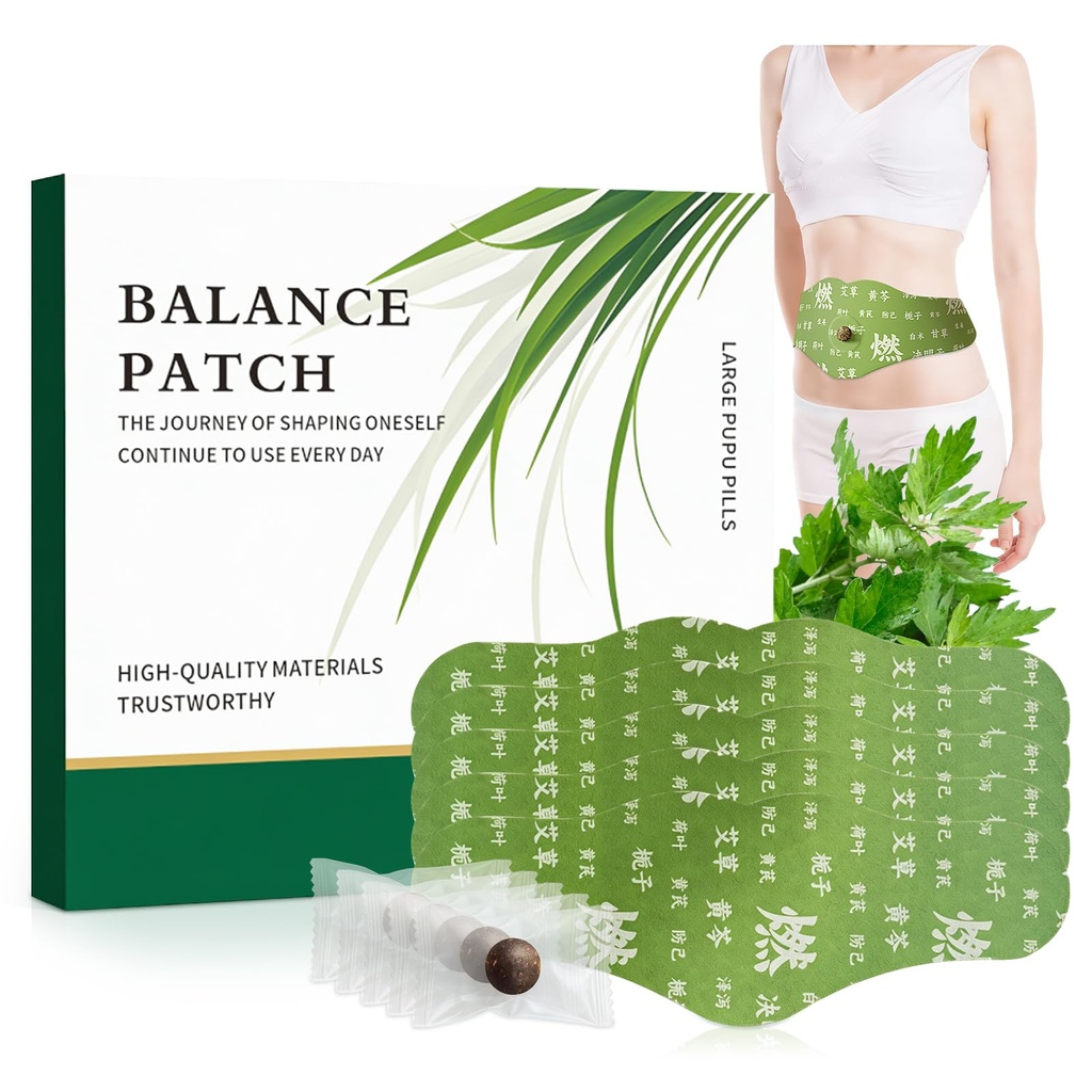 Herbal Patch Pad Balance – Mugwort Herbal Navel Patches for Menstrual Cramp Relief, Supporting Reduced Bloating Appearance, Promotes Abdominal Comfort Non-Irritating Design 1 Boxes 5 Piece (1 Box)