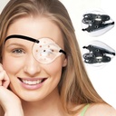 AMZVIO Clear Eye Shield after Surgery,2 Pack,Breathable Protective Eye Patches for Adults & Kids, Hard Plastic Eye Protection Cover for Sleeping with Strap (Black)