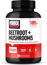 עבור FACTOR Beetroot + Mushrooms תוספת לבריאות גדולה, Beet Root קפסולות עם 7 Mushrooms פונקציונלי, Lion's Mane, Cordyceps, ועוד, Soy Free, non-GMO, 120 קפסולות