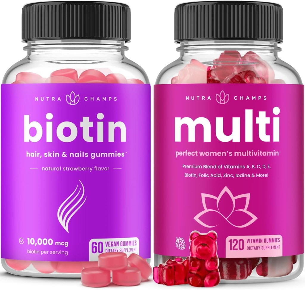 NutraChamps Biotiin Kummid Ja Naised Multivitamiini Kummid