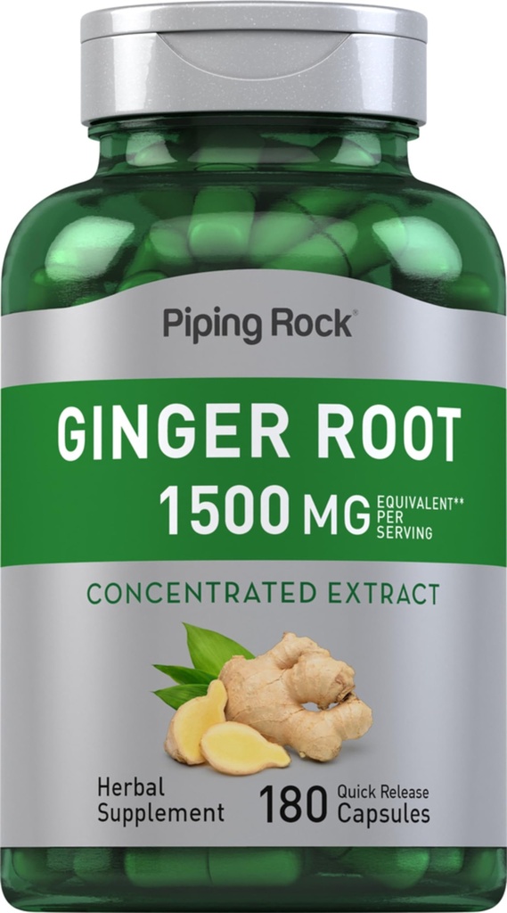 Piping Rock Ginger Root Supplement | 180 Capsules | Non-GMO & Gluten Free Formula