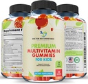 Premium Mulvitamin Gummmies for Toders & Childs - วิตามินรายวัน เอ, ซี, ดี 3, บี 12, ไบโอติน - no high-fuctos-Crup-Syup หรือ Sweeteners - 60 Gummies, 30-Time.