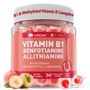 Vitamin B1 & Methylated Vitamin B Complex Gummies - All B Vitamins, Benfotiamine, Thiamine & Inositol, Methylated B1 B2 B6 Multivitamins, L-methylfolate, Methyl B12 for Nerve Cognition Energy, 60 Cts