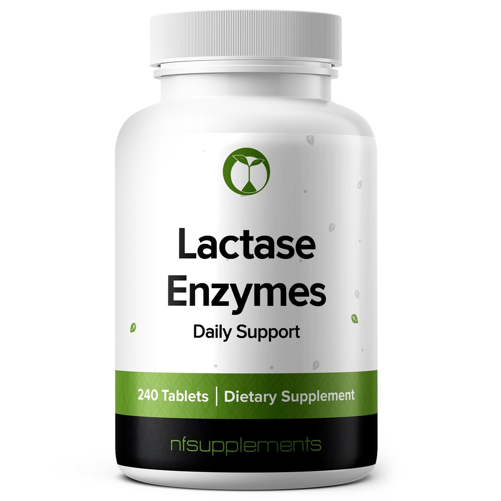 Lactase Supplement 240 Tablets Natural Enzymes 3000 FFC ALU 90mg Gluten Free Non-GMO Vegan (240, Lactase)