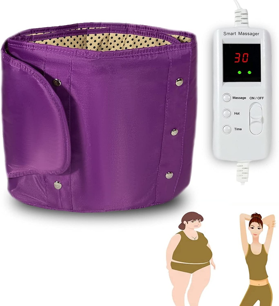 Electric Slimming Back Massager Sauna Belt 10 Vibration Massage Modes 360 ° Whole Circle Heating Machine for Waist and Abdominal Belly 7 heat levels,Lower Back Massager for Pain Relief Deep Tissue