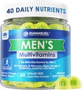 Mens Multivitamins Gummys, Multiminars, Vegan Omega 3, CoQ10, Probiotics, Daily Mens 维生素 A C D3 E B6 B12, Men的甲基多维敏素 - 能量,豁免,无糖, Vegan(无铁) 60 Cts