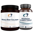 Designs for Health Magnesium Glycinate Complex (60 Capsules) & Whole Body Collagen (30 Servings) Bundle - High Absorption Magnesium with Premium Collagen Powder to Support Bones, Skin & Joints