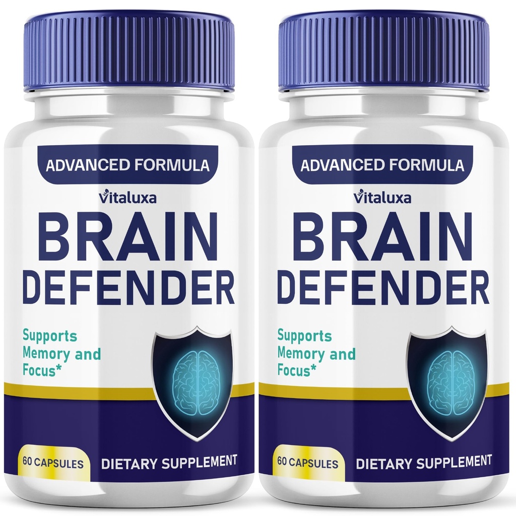 (2 Pack) Brain Defender Supplement, Brain Defend Pills for Focus and Memory Support, BrainDefender Advanced Nootropic Capsules Daily Clarity Cognitive Health Function, Brain Defense Vitamins (120 Ct)
