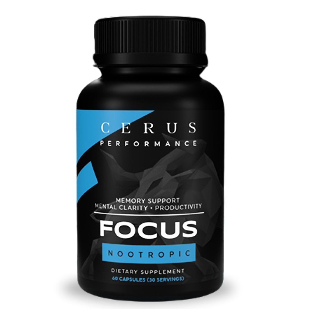 Cerus Performance Focus Nootropic Supplement - Enhances Mental Clarity, Boosts Memory & Cognitive Function, Improves Alertness - Ideal for Athletes & Fitness Enthusiasts - 60 Capsules