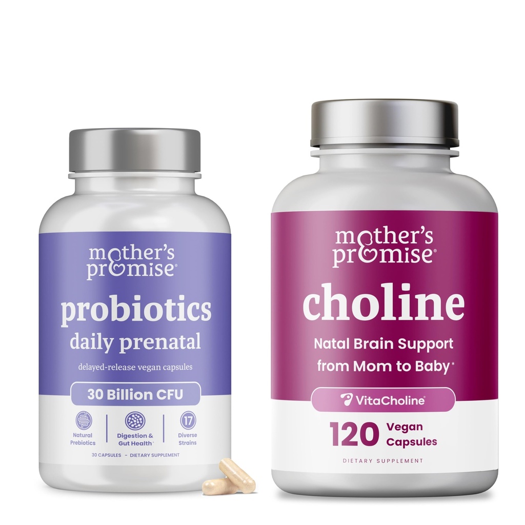 Mother's Promise Prenatal Probiotics & Choline Capsules Bundle