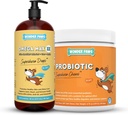WONDER PAWS Omega Max Fish Oil Plus probiotične žveči - za zdravje psa, vlaženje kože, Gut Zdravje & Dnevna Wellness - Omega Max 16 Ounces - Probiotic 90 Chews