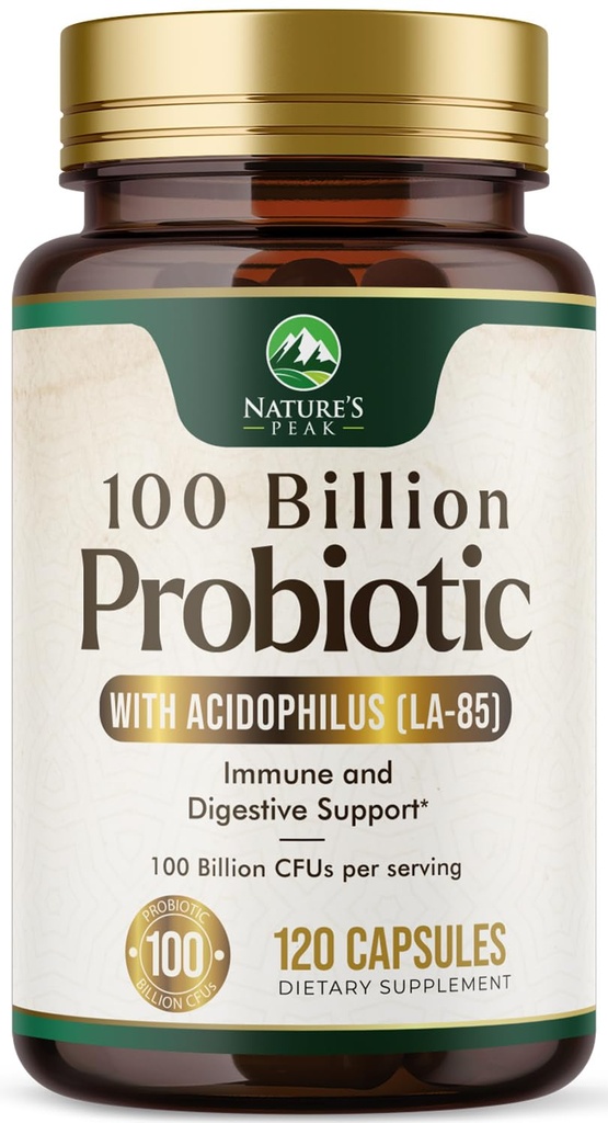 Probiotics 100 Billion CFU Per Serving - 16 Premium Probiotic Strains Prebiotics - Immune Support, Gut Health, Occasional Constipation, Gas & Bloating, Probiotics Supplement, USA Bottled, 120 Capsules