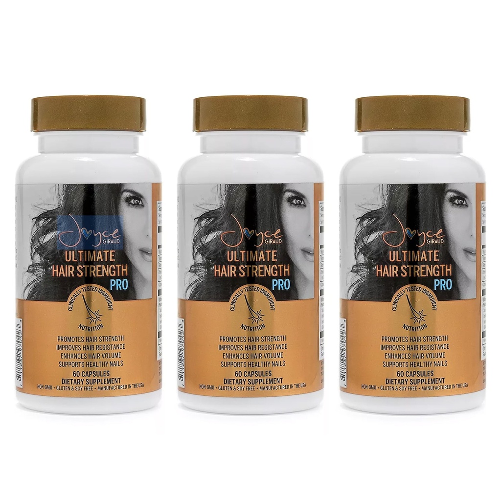 Joyce Giraud Ultimate Hair Strength Supplements, 90-Day Supply, Scientifically Formulated to Reduce Hair Loss, 180 Capsules