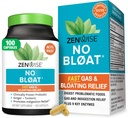 Zenwise Health No Bloat Digestive Enzymes za Gut Health, Gas & Bloating Relief - Multi Encimes Prebavni dodatek s probiotiki, Ginger, Turmeric Dandelion & Lactase - Moški in ženske - 100 Count