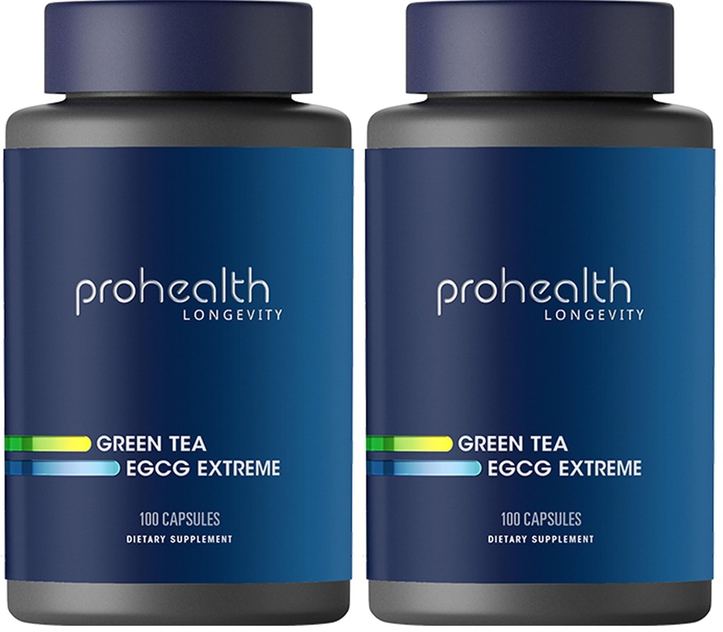 ProHealth Longevity Green Tea EGCG Extreme (390mg EGCG, 100 Capsules) (Green Tea Supplement) (Pack of 2)