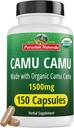 秘鲁天然有机维生素C来自Camu Camu Capsules 1500mg - 150 Vegan 药丸,天然维生素C来自全食品 Camu Berry 有机,非GMO