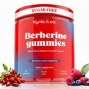 Kynis & co. Berberine Gummies with Ceylon Cinnamon and Apple Cider Vinegar - Sugar Free - Blueberry and Raspberry Flavor - 60ct - Supports metabolic and Digestive Health