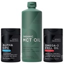 Sports Research® Brain Fuel Pack - Extra Strength Alpha GPC 630mg + Omega-3 Krill Oil 500mg Mini Gels + Organic MCT Oil (C8, C10, C12)