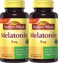 Nature Made Melatonin Maximum Strength 5 mg, 90 Tablets (2 Pack)