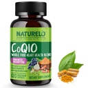 NATURELO Whole Food CoQ10 Supplement, 120 Veg Capsules, Heart Health Blend, Powerful Antioxidant, CoQ10 100mg Supports Energy Production