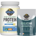 Garden of Life Protein & Creatine Bundle – Vegan Vanilla Protein Powder 20 Servings with BCAAs, Probiotics & Enzymes + Creatine Monohydrate Pre Workout 60 Servings for Muscle, Strength & Performance