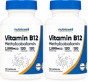 Nutricost Vitamin B12 (Methylcobalamin) 2000mcg, 120 Capsules - Vegetarian Caps, Non-GMO, Gluten Free B12 Supplement (Pack of 2)