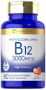 Carlyle Methylcobalamin Vitamin B12 5000mcg | 60 Fast Dissolve Tablets | for Adults | Vegetarian, Non-GMO & Gluten Free Supplement