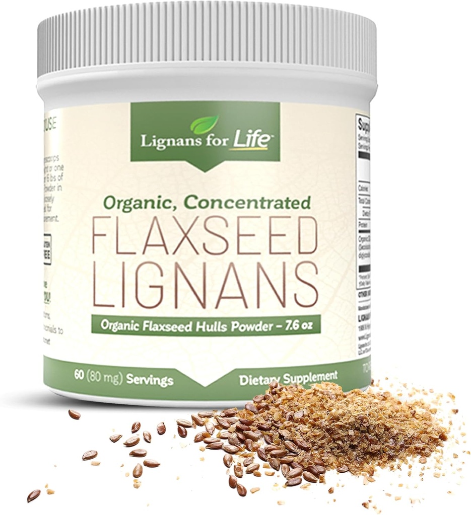 Lignas for Life - Natural Bulk Ground Flaxseed Powder - Omega 3 & 6 Fatty acids Filled High Fiber Antioxidants - Support Healthy Heart & Hair, Healthy Immune System - 60 Servings 80mg per tab, 1 Pack