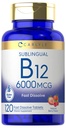 Carlyle Vitamin B-12 6000mcg | 120 Fast Dissolve Tablets | Natural Berry Flavor | Cyanocobalamin & Methylcobalamin | Vegetarian, Non-GMO, and Gluten Free Sublingual Supplement