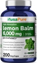 NusaPure Limon Balm 30:1 özü, 200 mq sivalent 6000mg Per Vegan Caps - 200 Count Non-GMO, Vegan Bioperine