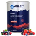Gnarly Nutrition BCAA Powder, Fruit Punch – Pre-Workout BCAAS Amino Acids – NSF Sport Certified – Supplement to Support and Rebuild Muscle – Fruit Punch with Caffeine, 10.58 oz