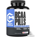 Crazy Muscle 3000mg BCAA Pills (80 Days Supply) with The Optimum 2:1:1 Ratio of Branched Chain Amino Acids for Recovery and Growth, 1000mg BCAAs per Pill (More Than BCAA Capsules) 240 Tablets