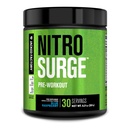 Jacked Factory NITROSURGE Pre Workout Supplement - Energy Booster, Instant Strength Gains, Clear Focus & Intense Pumps - NO Booster & Powerful Preworkout Energy Powder - 30 Servings, Blue Raspberry