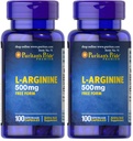 Puritan's Pride L-Arginine 500 mg, Heart Health Support, 100 Count (Pack of 2)